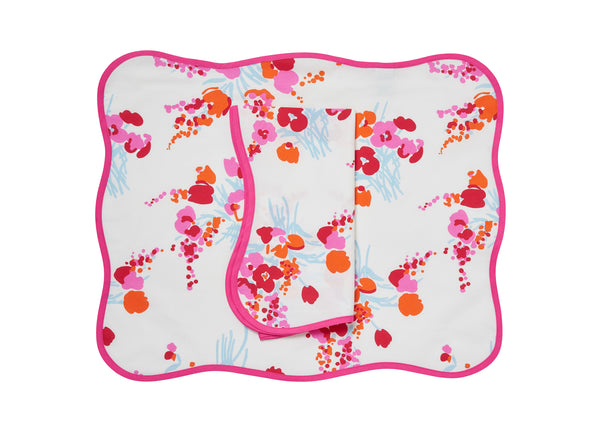 Demoiselles Orange/Pink Printed Placemat/Napkin Set