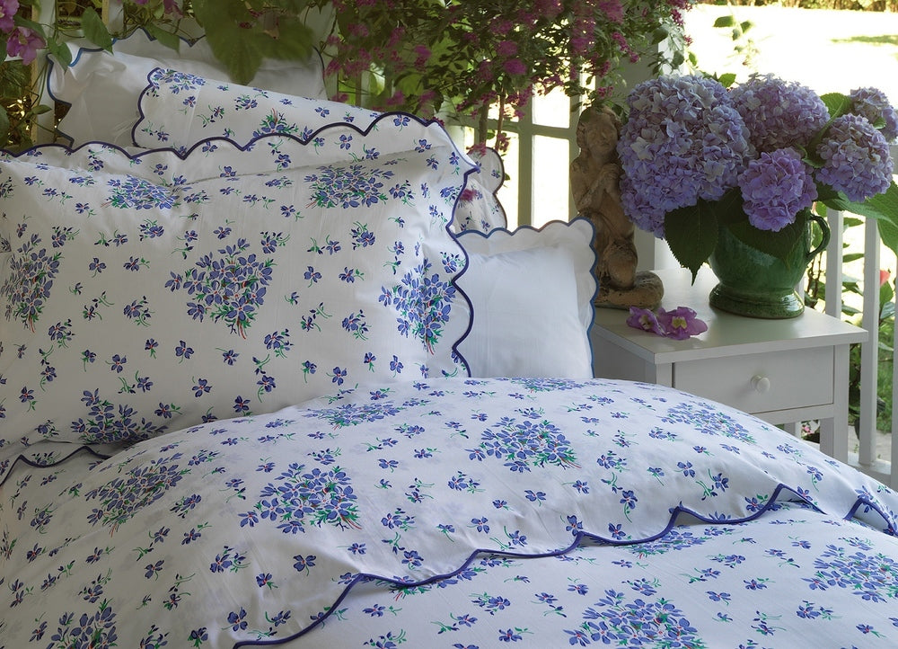 Violettes Blue Bed Linens