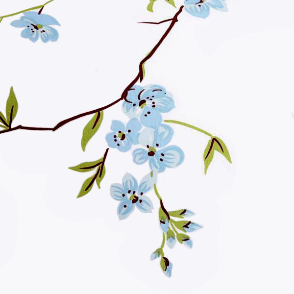 Fleurs de Pêcher Blue Bed Linens
