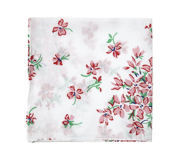  Printed Violettes Pink Handkerchief
