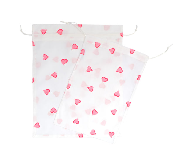 Coeurs Pink Printed Lingerie Bags, large
