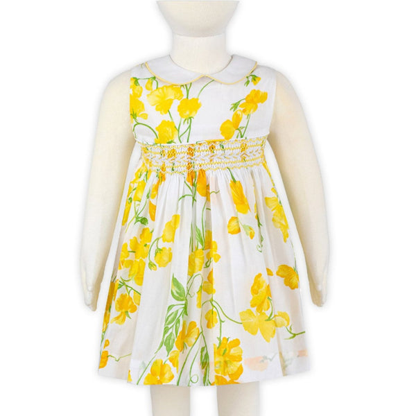 Heloise Smocked Dress - Pois de Senteur Yellow
