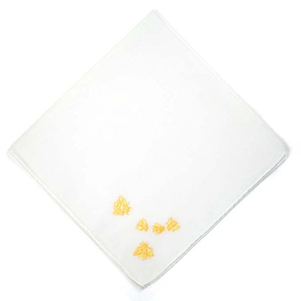 Embroidered Bees Handkerchief