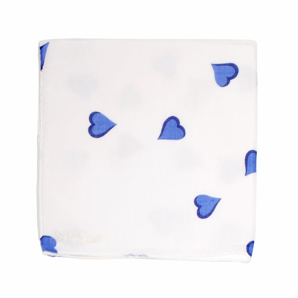 Printed Coeurs Blue Handkerchief