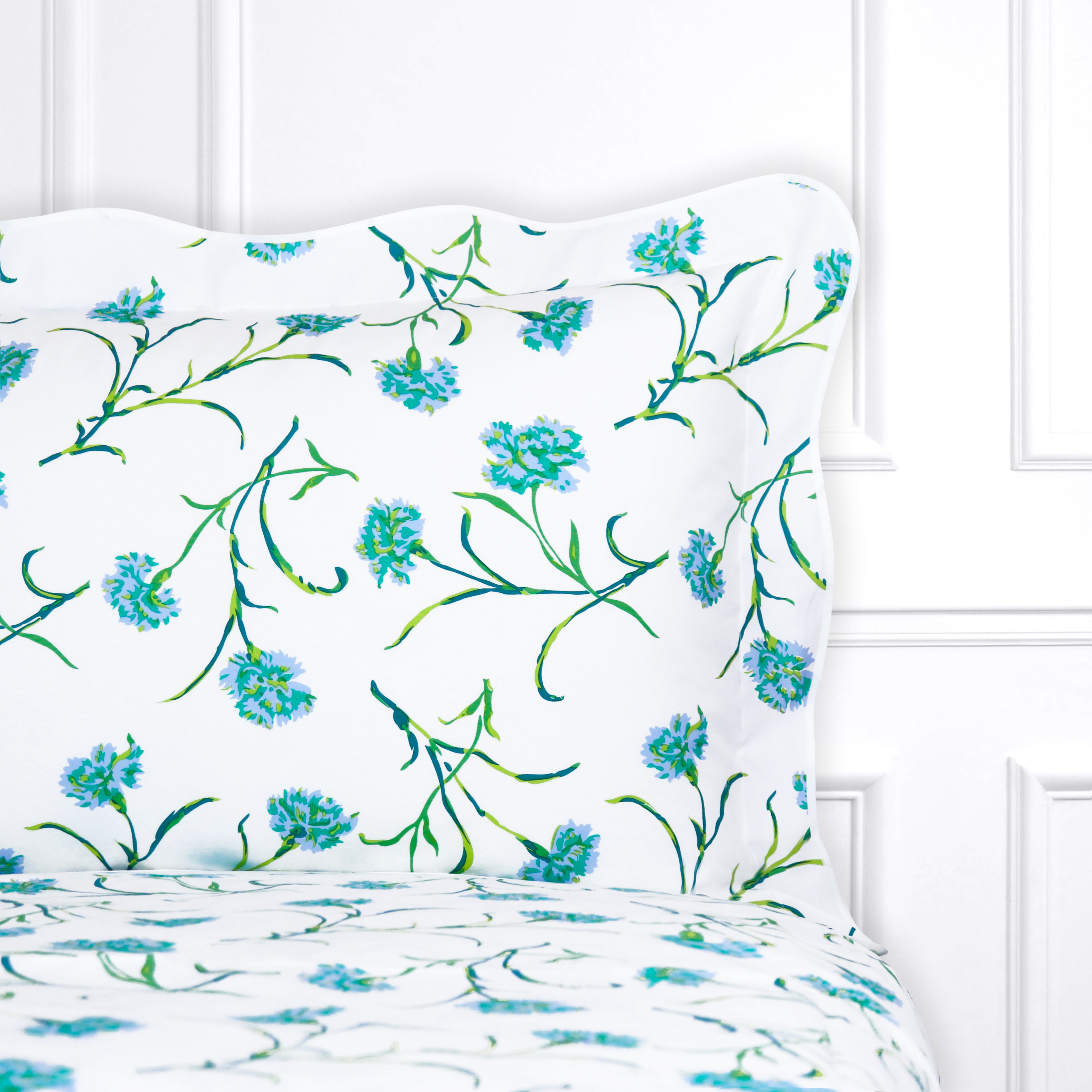 Carnations Anise/Mint Bed Linens