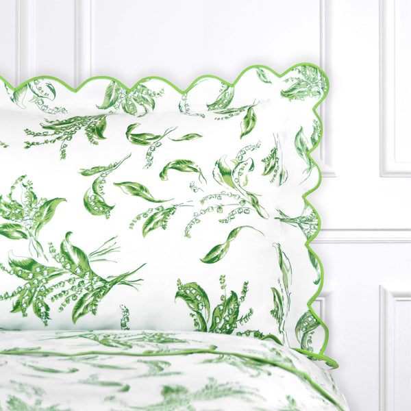 Muguet Green Voile Bed Linens