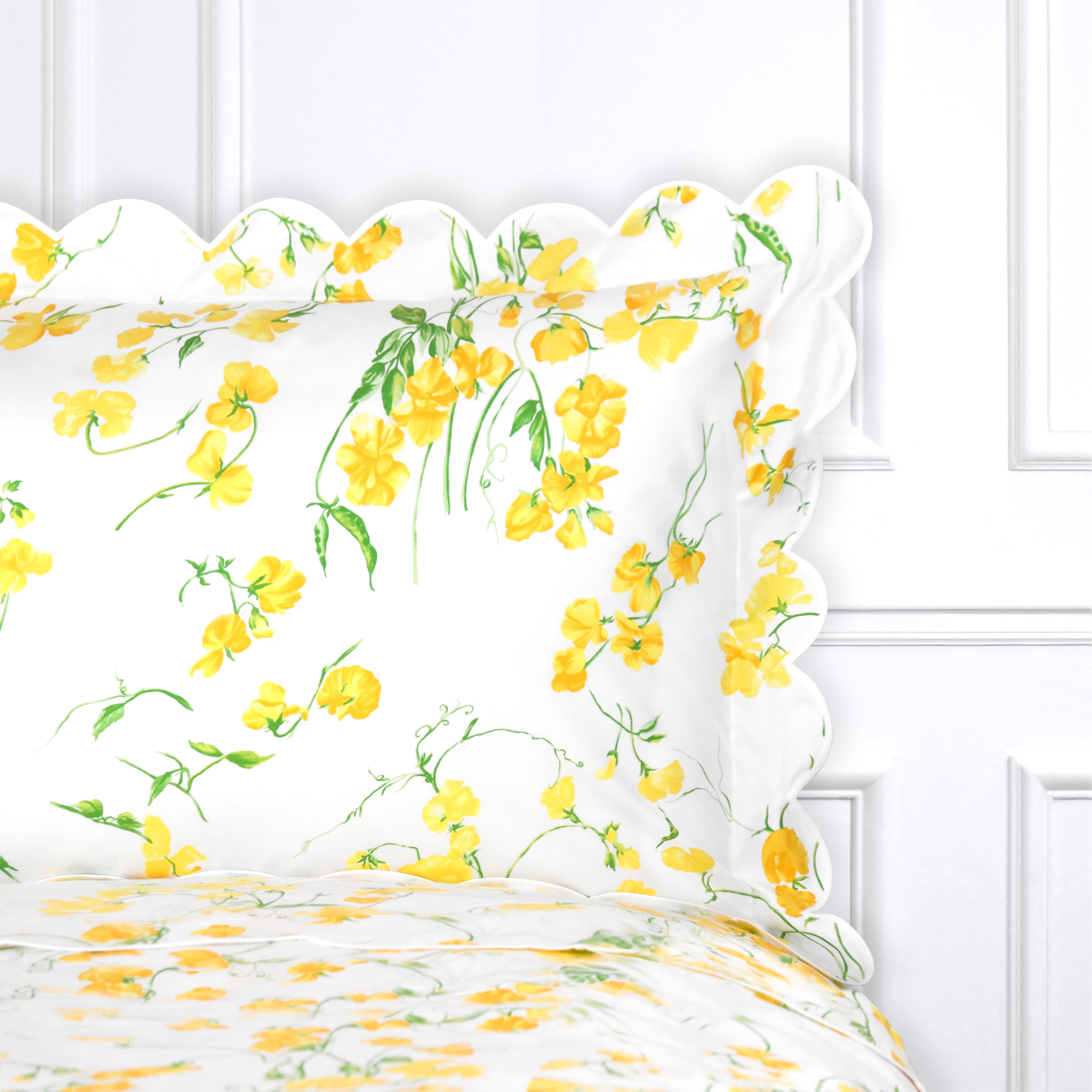 Pois de Senteur Yellow Bed Linens