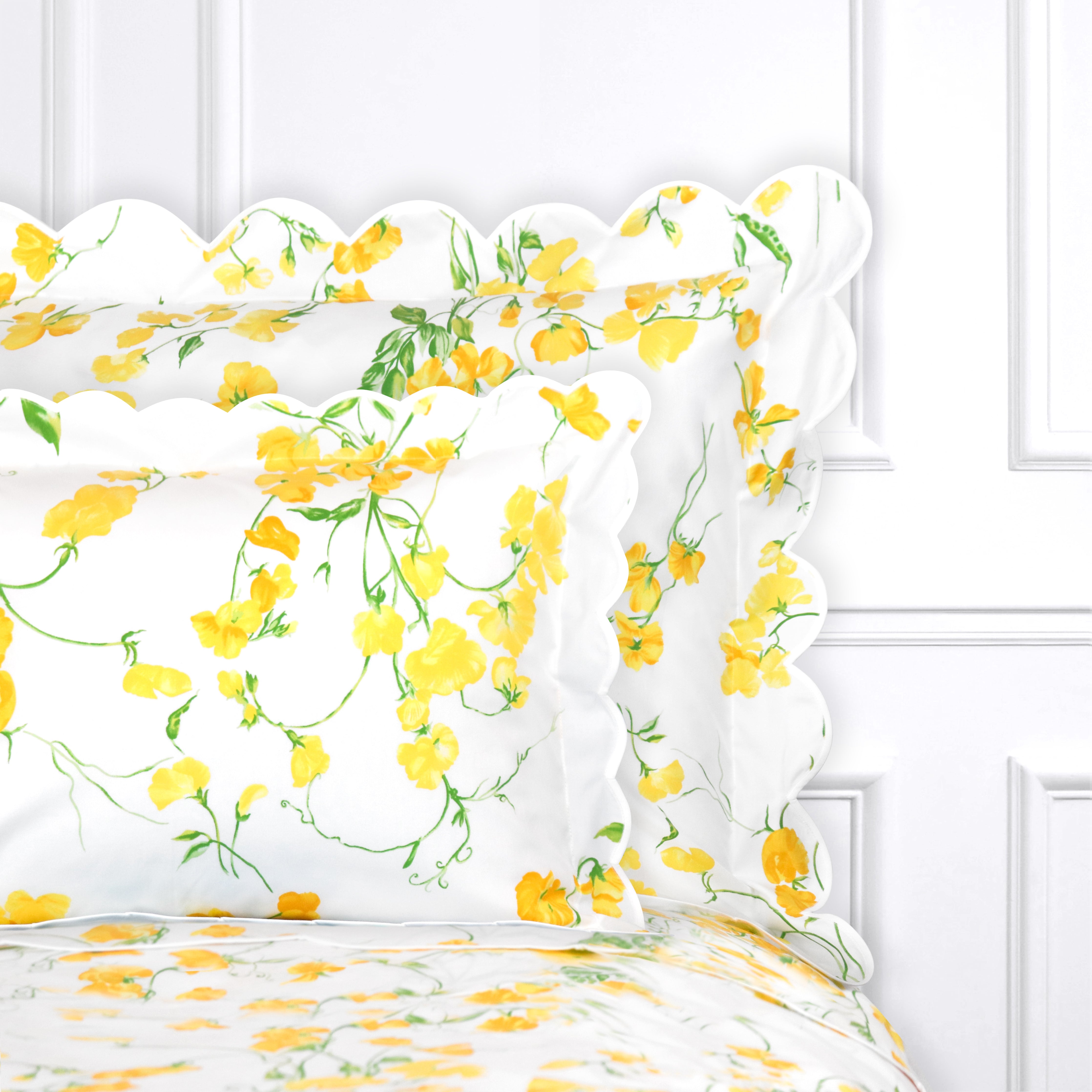 Pois de Senteur Yellow Bed Linens