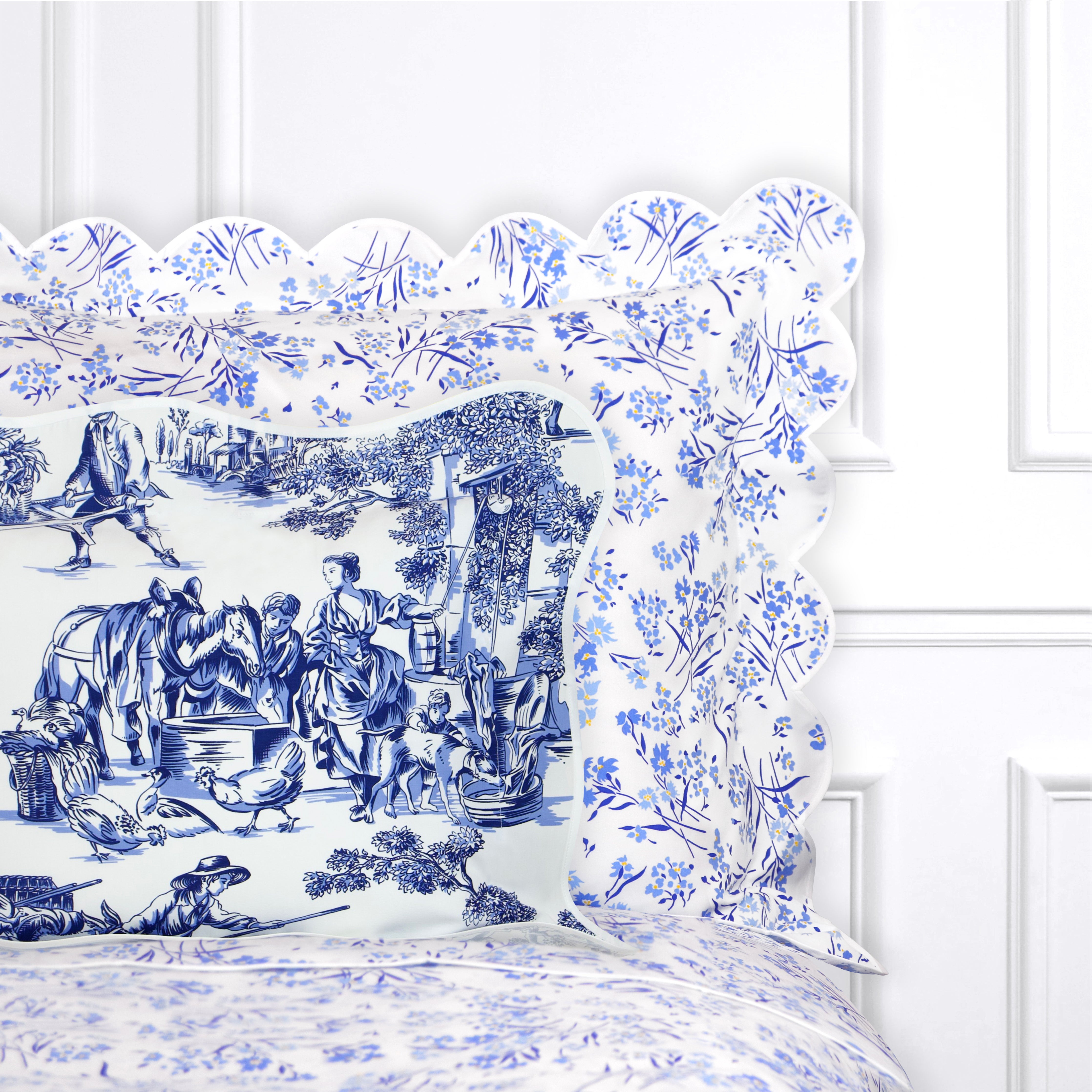 Fleurs des Champs Blue Bed Linens