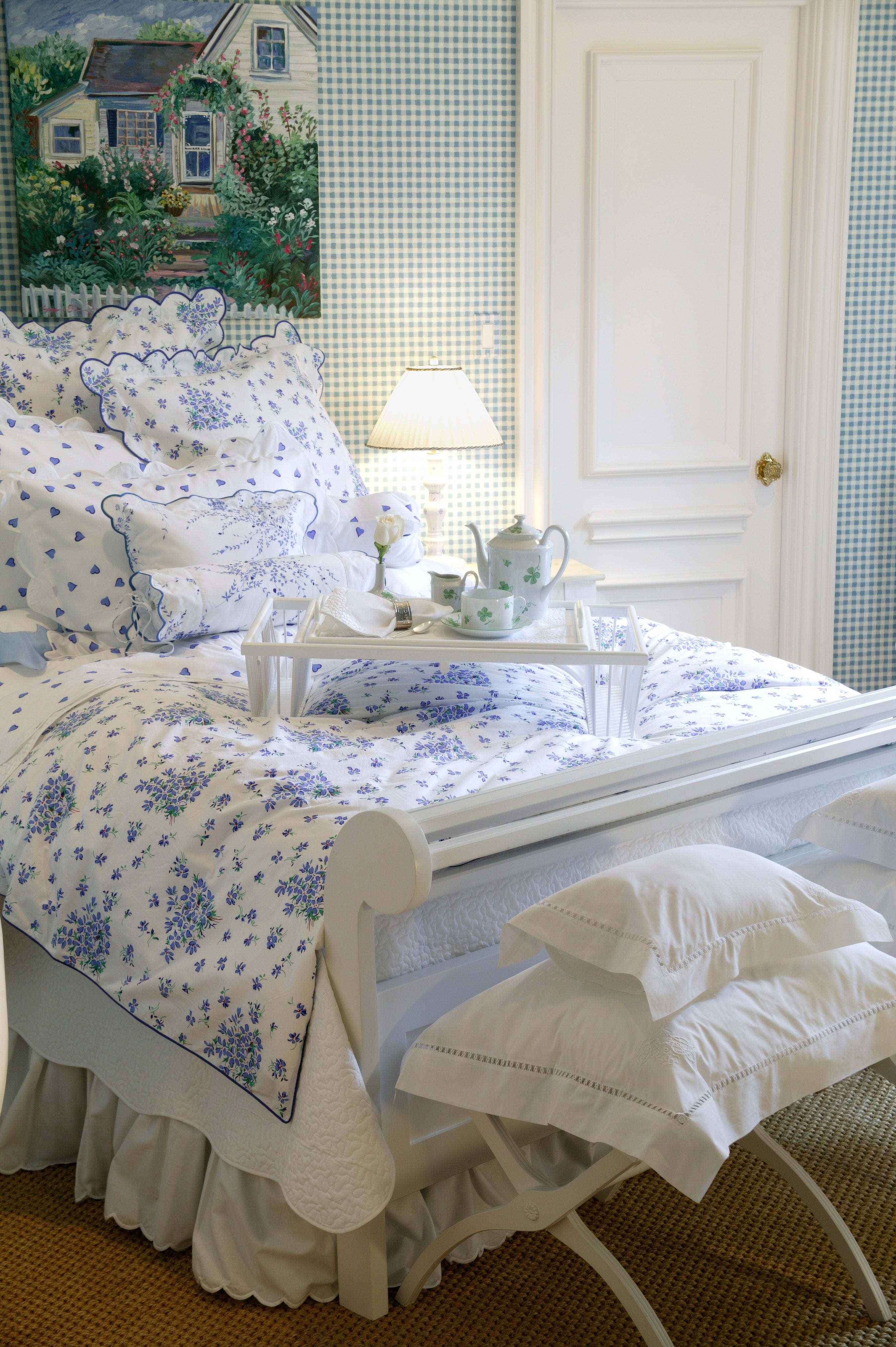 Violettes Blue Bed Linens