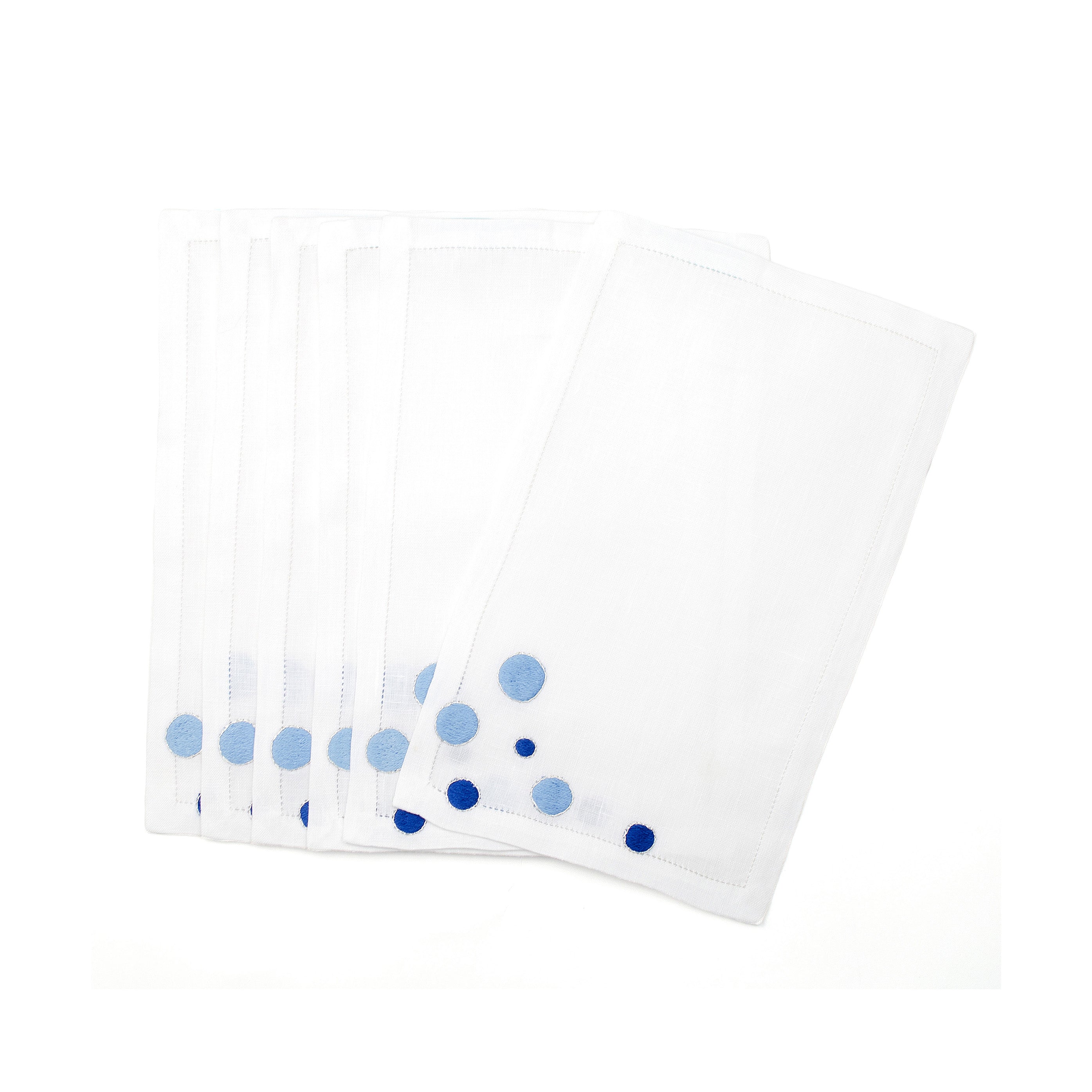 Confettis Blue Emb. Cocktail Napkin Sets