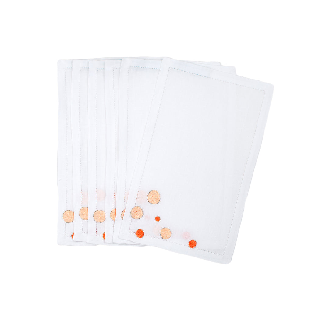 Confettis Coral Emb. Cocktail Napkin Sets