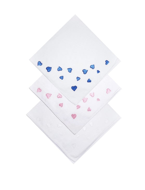 刺绣 Coeurs 白手帕