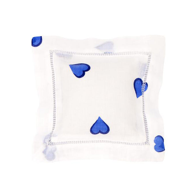 Coeurs Blue Emb. Square Sachet