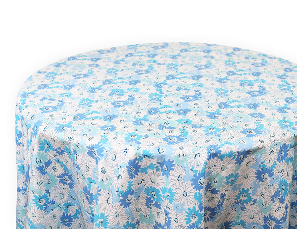 Petite Marguerites Blue Printed Tablecloths