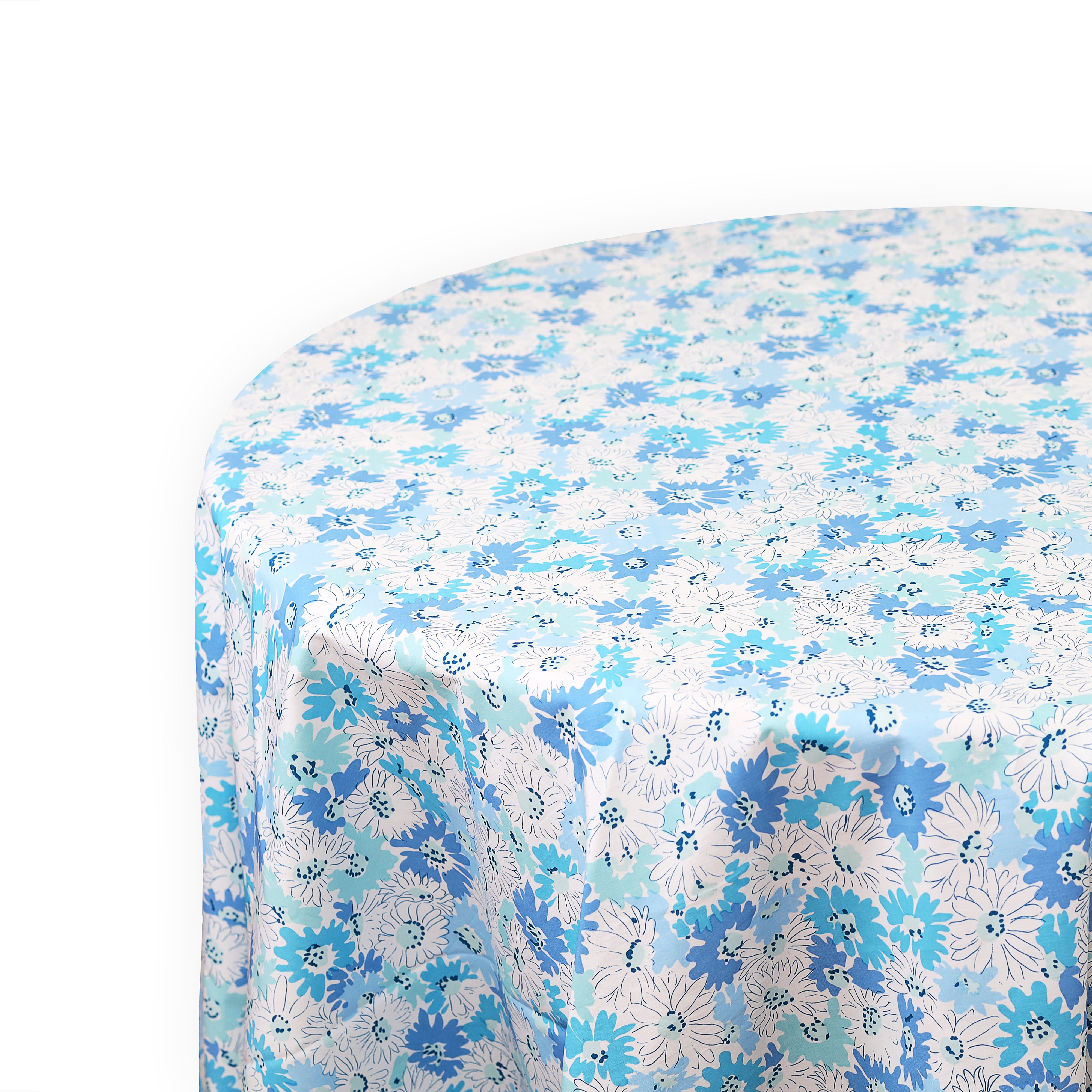 Petite Marguerites Blue Printed Tablecloths