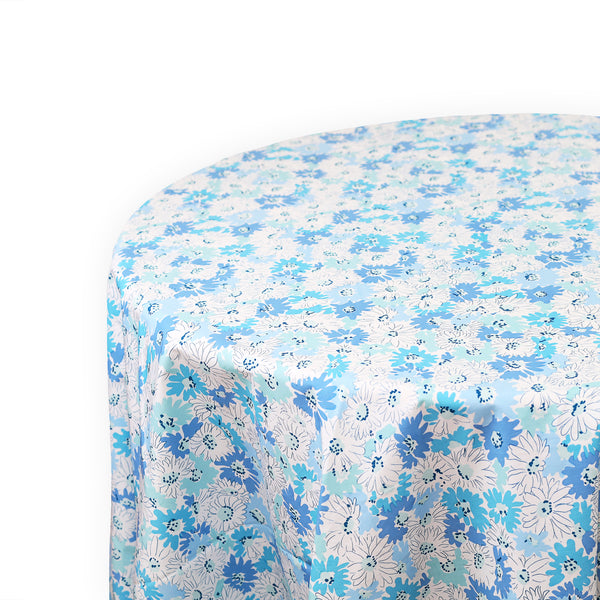 Petite Marguerites Blue Printed Tablecloth
