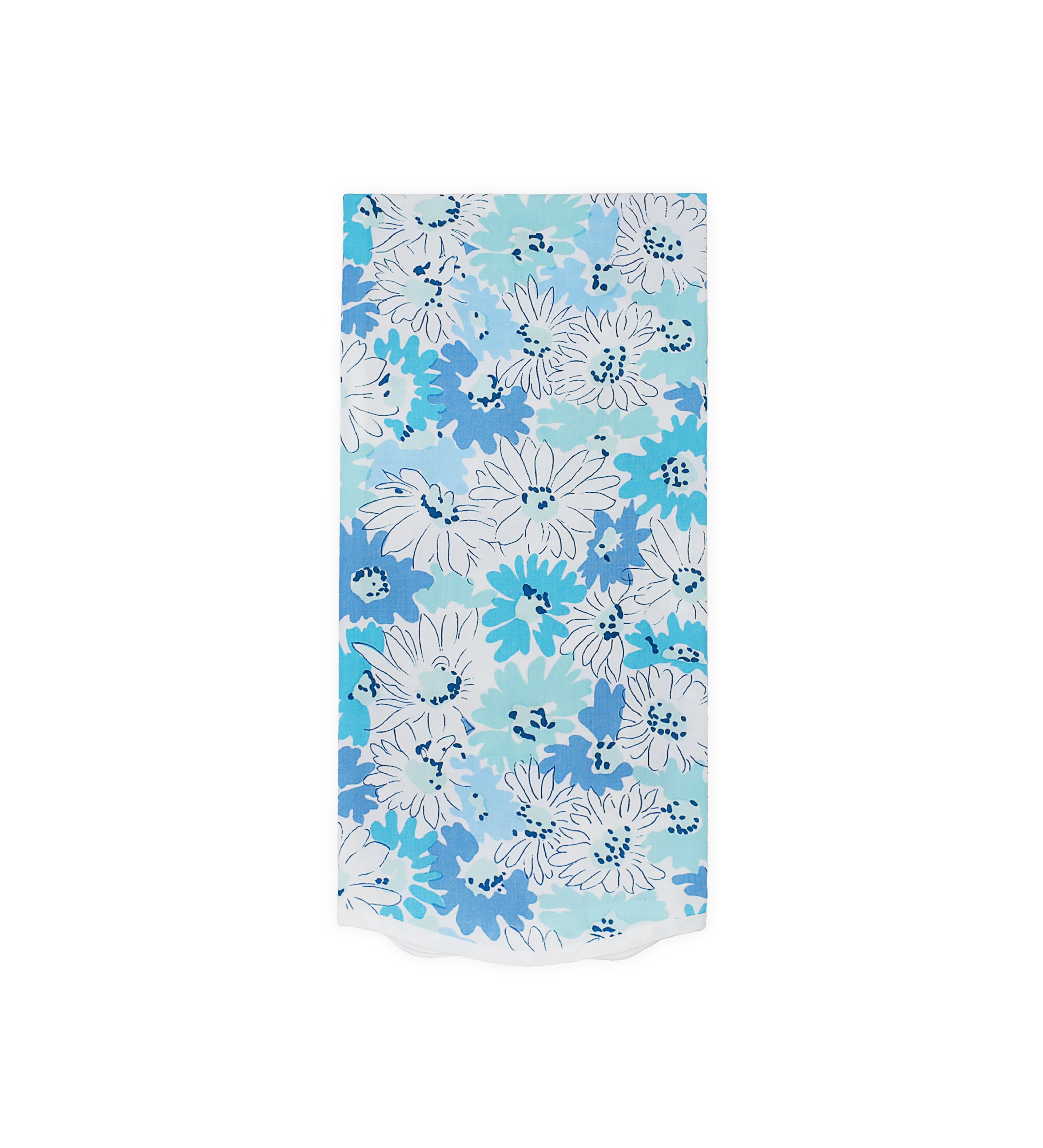 Petites Marguerites Blue Printed Guest Towels