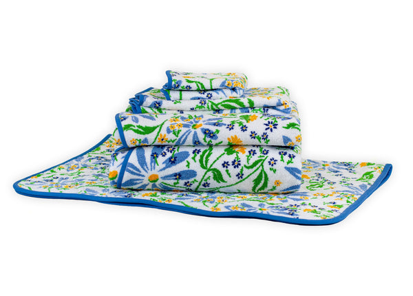 Marguerites Blue/Green Towels