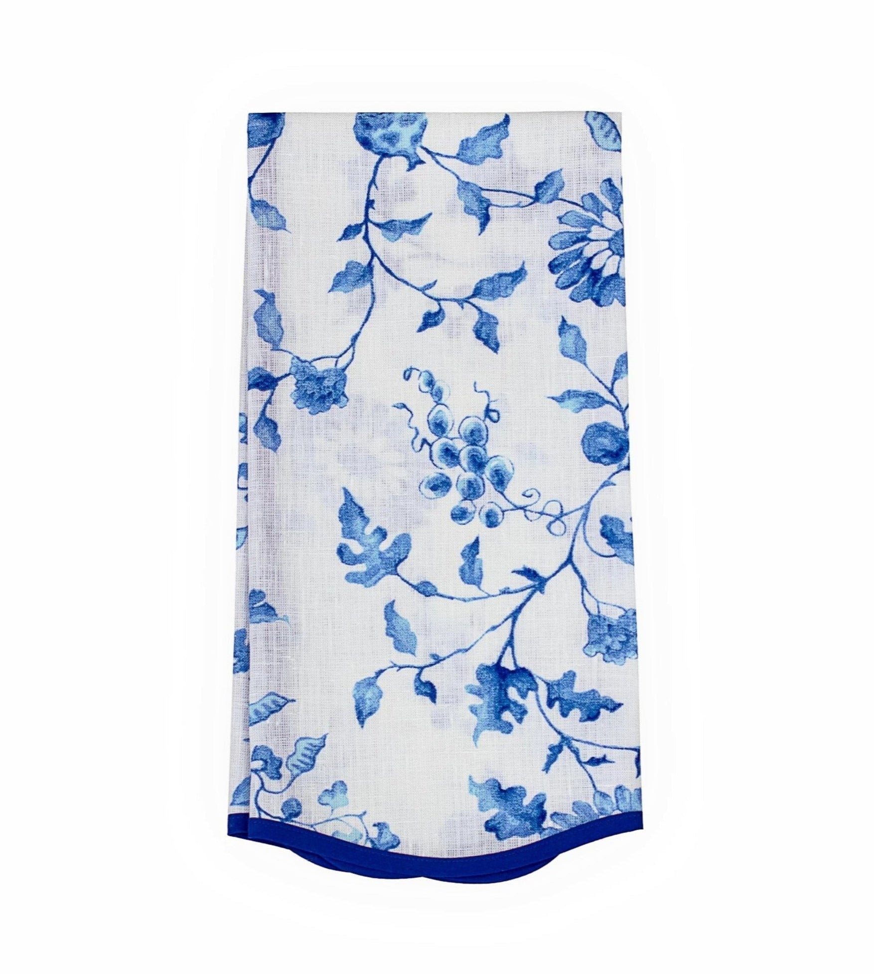 Mers de Chine Blue Printed Linen Guest Towels