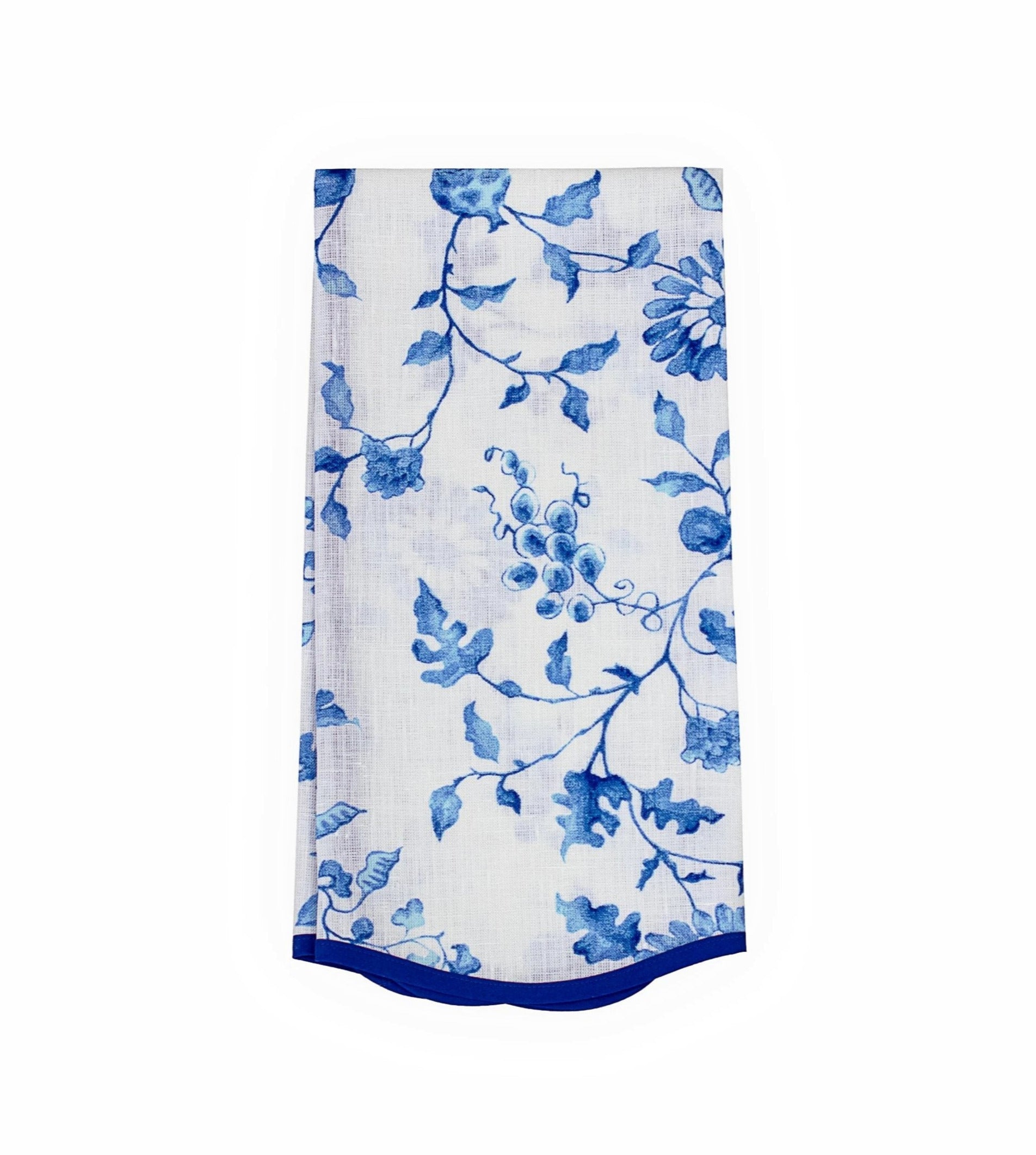Mers de Chine Blue Printed Linen Guest Towels