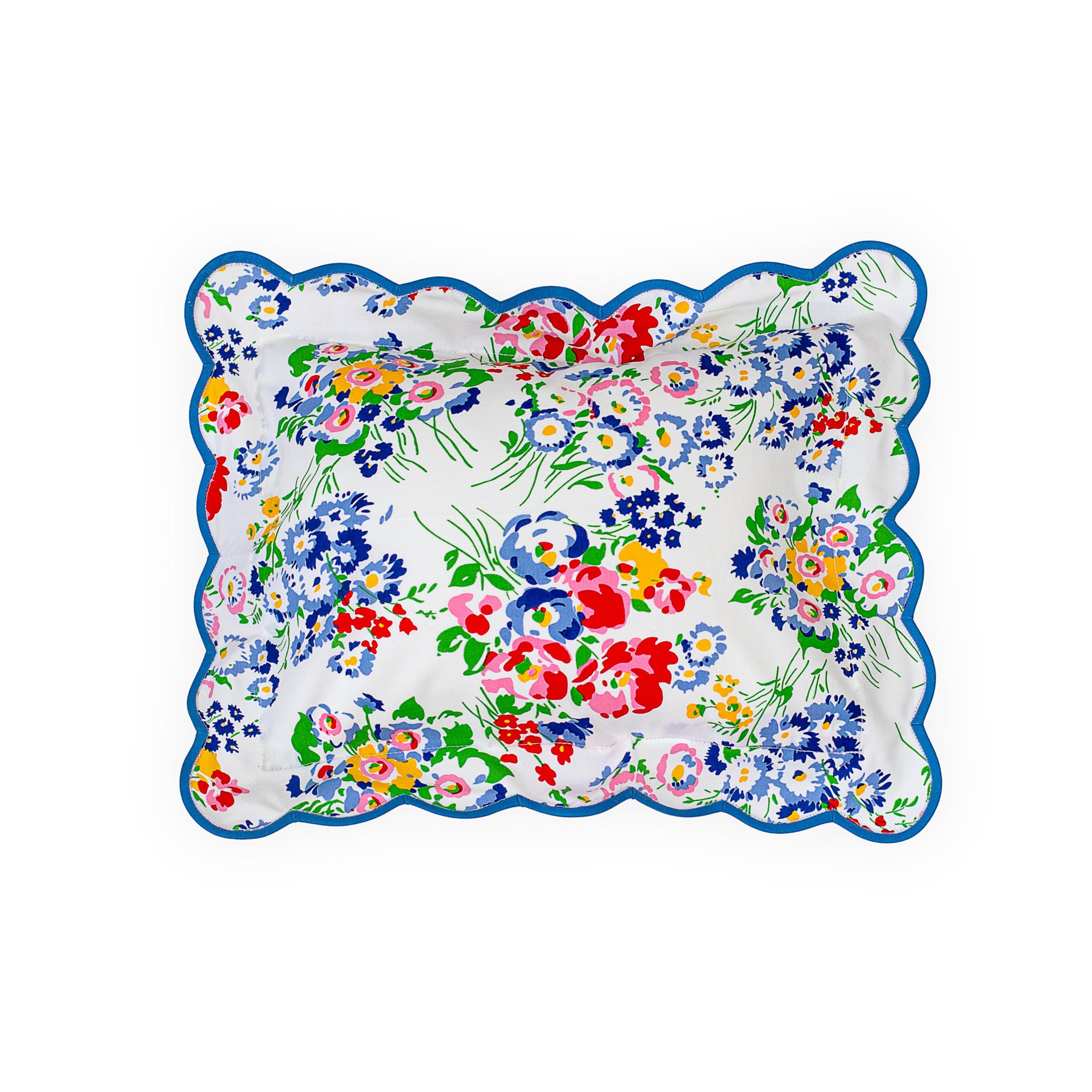 New York Mille Fleurs Multi / 45 Blue Scallop Elbow Sham