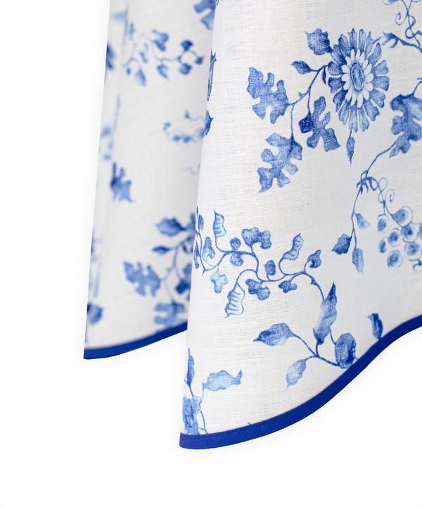Mers de Chine Blue Printed Linen Tablecloth