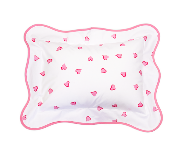Coeurs 粉色波浪形闺房枕套 12 英寸 X 16 英寸 / 30 厘米 x 40 厘米