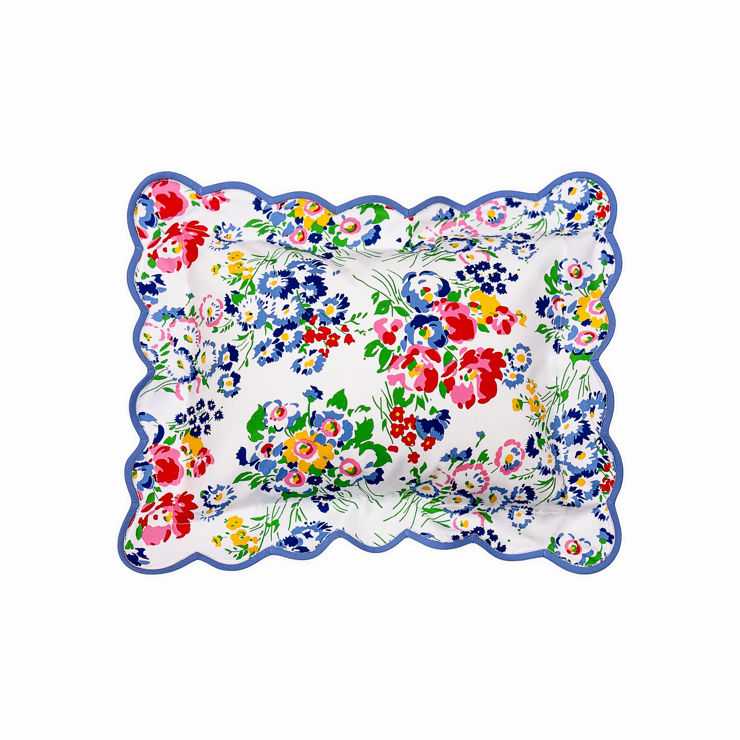 New York Mille Fleurs Multi / 43 Blue Scallop Elbow Sham