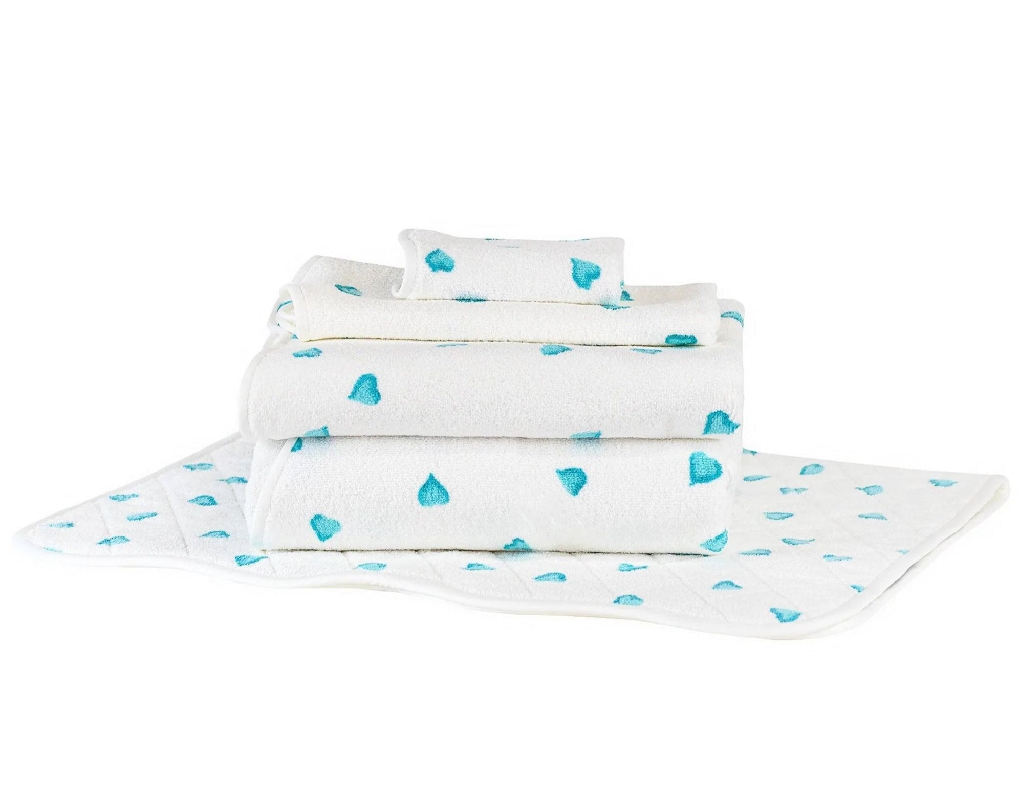 Coeurs Turquoise Towels