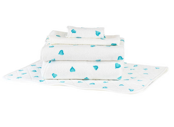 Coeurs Turquoise Towels