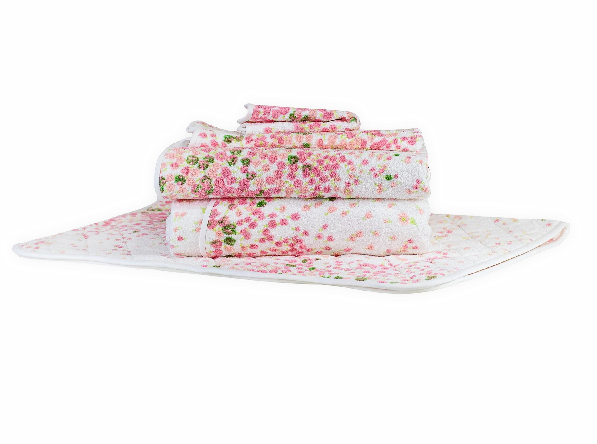Bouquet Eclaté Pink/Green Towels