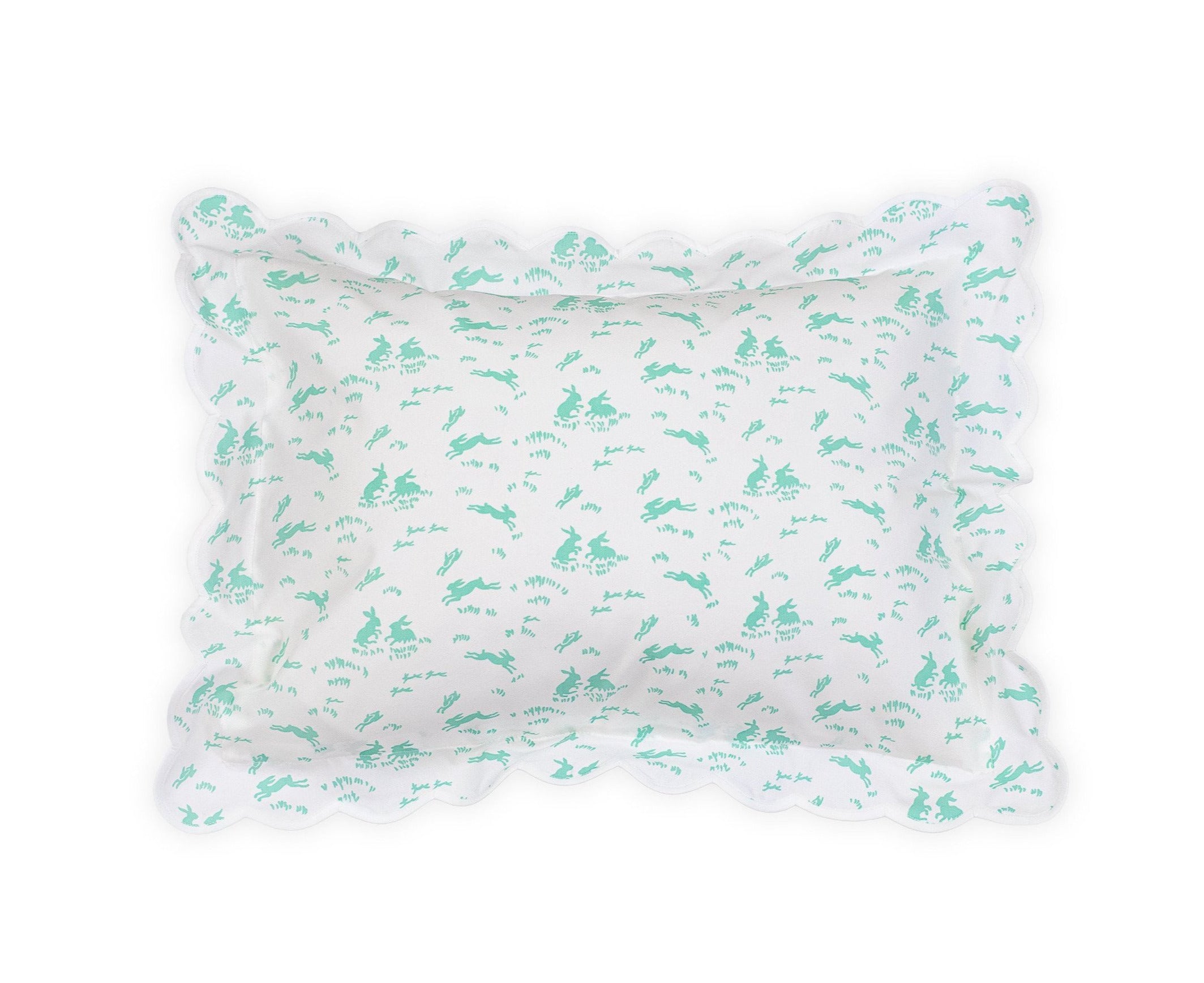 Lapins Mint Green Scallop Boudoir Shams