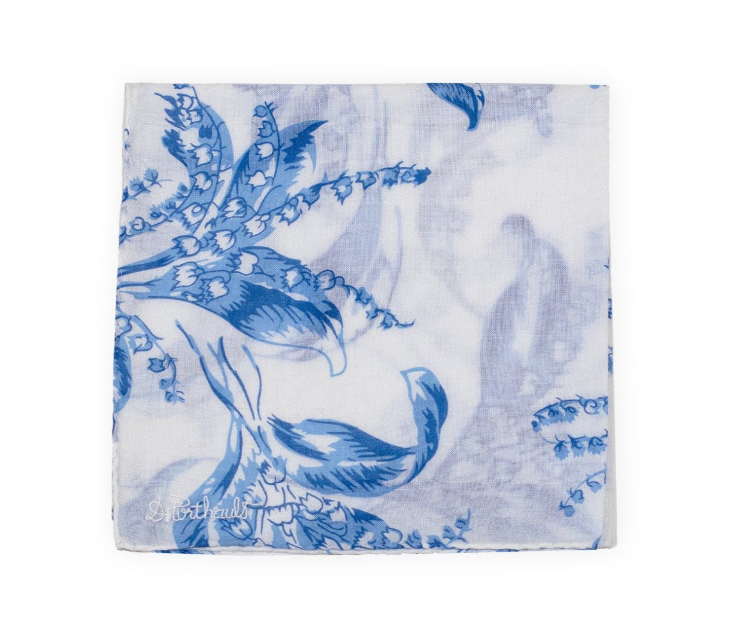 Printed Muguet Blue Handkerchief