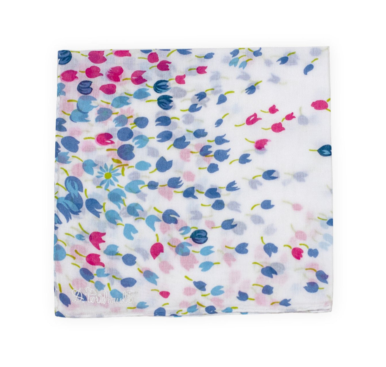 Printed Bouquet Eclaté Blue Handkerchief