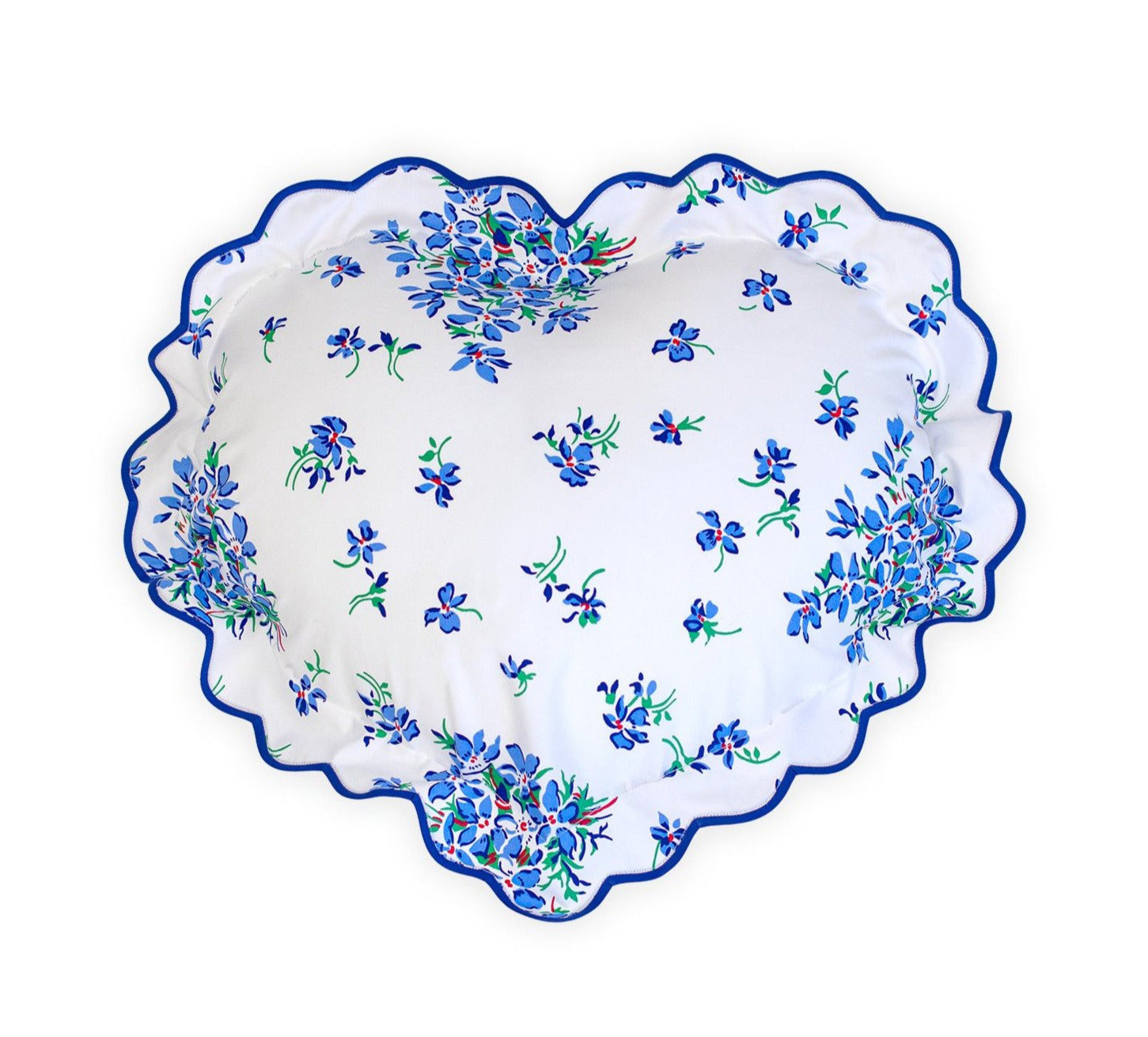 Violettes Blue Scallop Heart-Shaped Shams