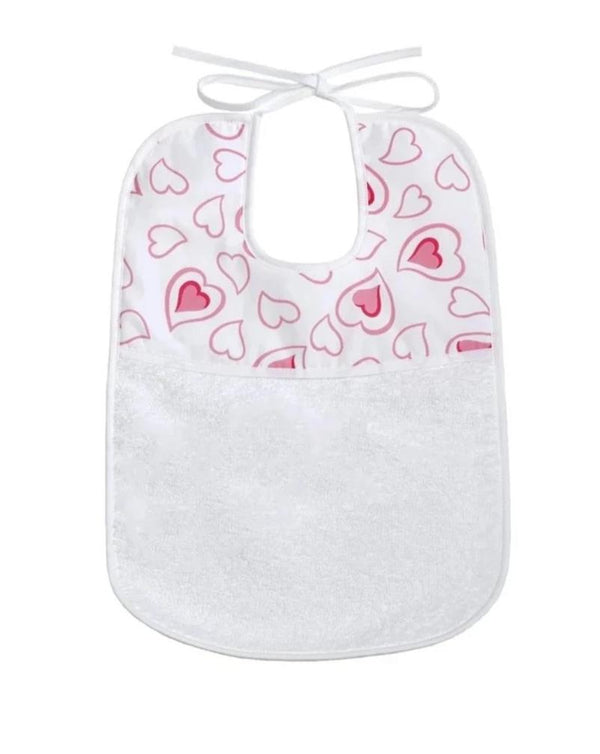 Double Coeurs Pink Printed Bib