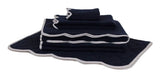 Solid Black / Scallop Sand Bath Towels & Washcloths