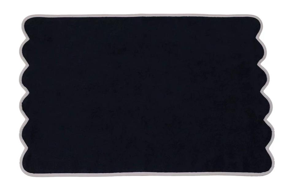 Solid Black / Scallop Towels