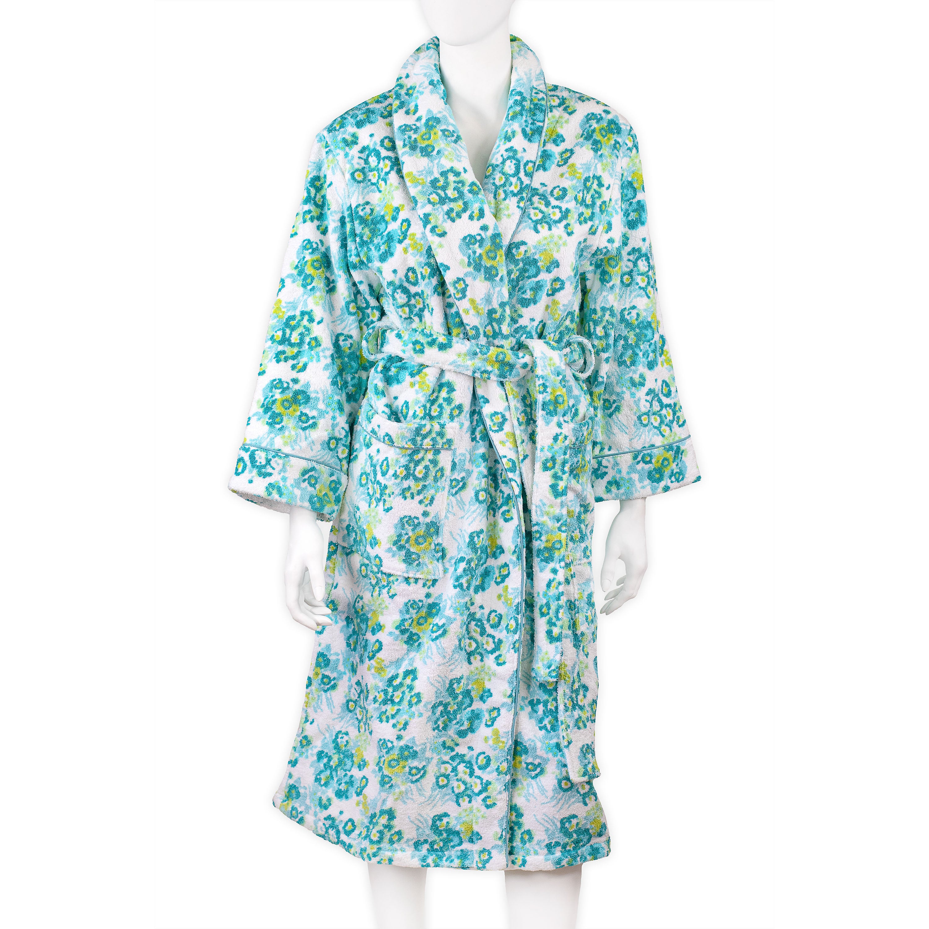 New York Mille Fleurs Blue/Green Terry Robes