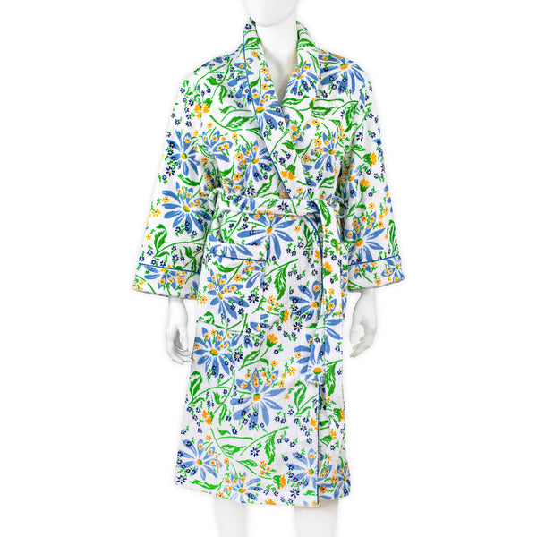 Marguerites Blue/Green Terry Robe