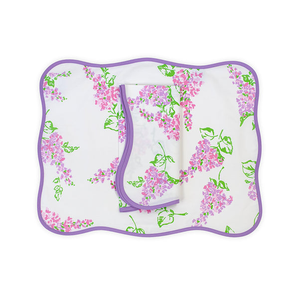 Lilas Pink/Lavender Printed Placemat/Napkin Set