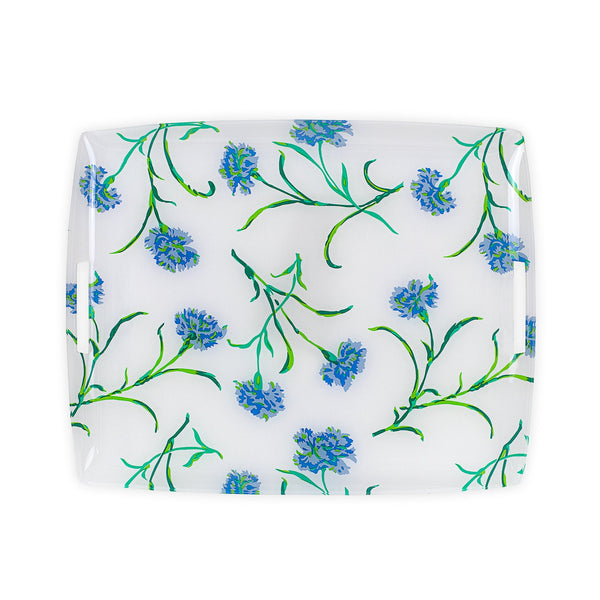 Carnations Blue/Green Laminated Trays