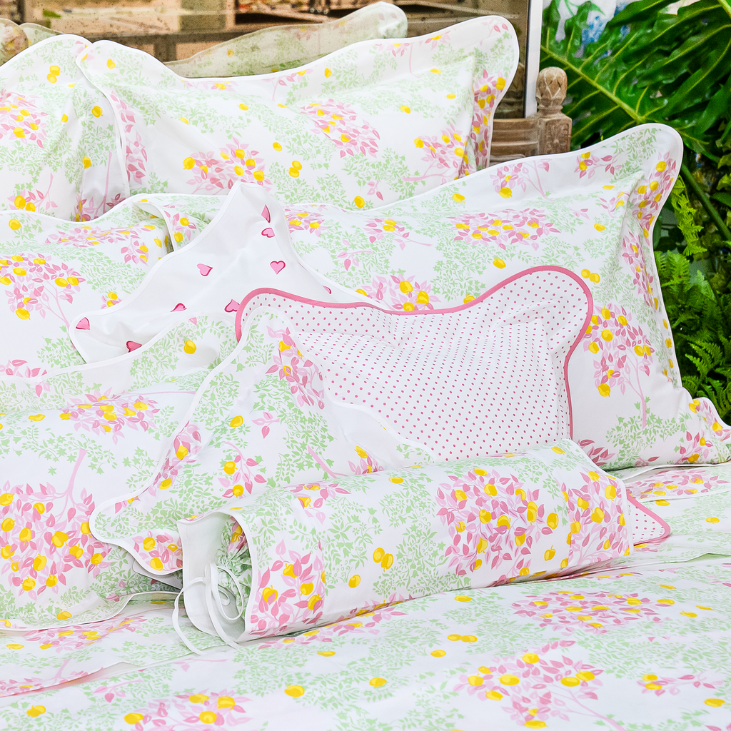 Pommiers Pink/Green Bed Linens