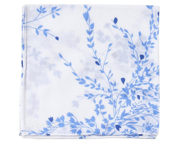  Printed Jeté de Fleurs Blue Handkerchief