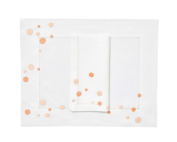 Confettis Coral Emb. Placemat/Napkin Set