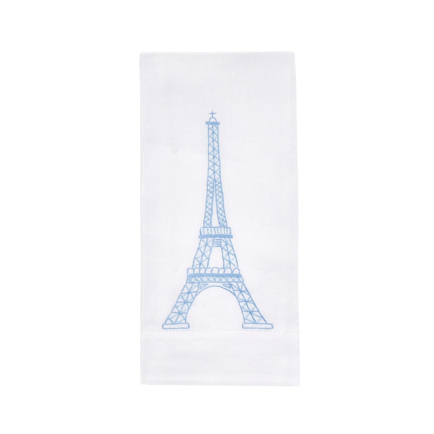 Eiffel Tower Light Blue Emb. Guest Towel