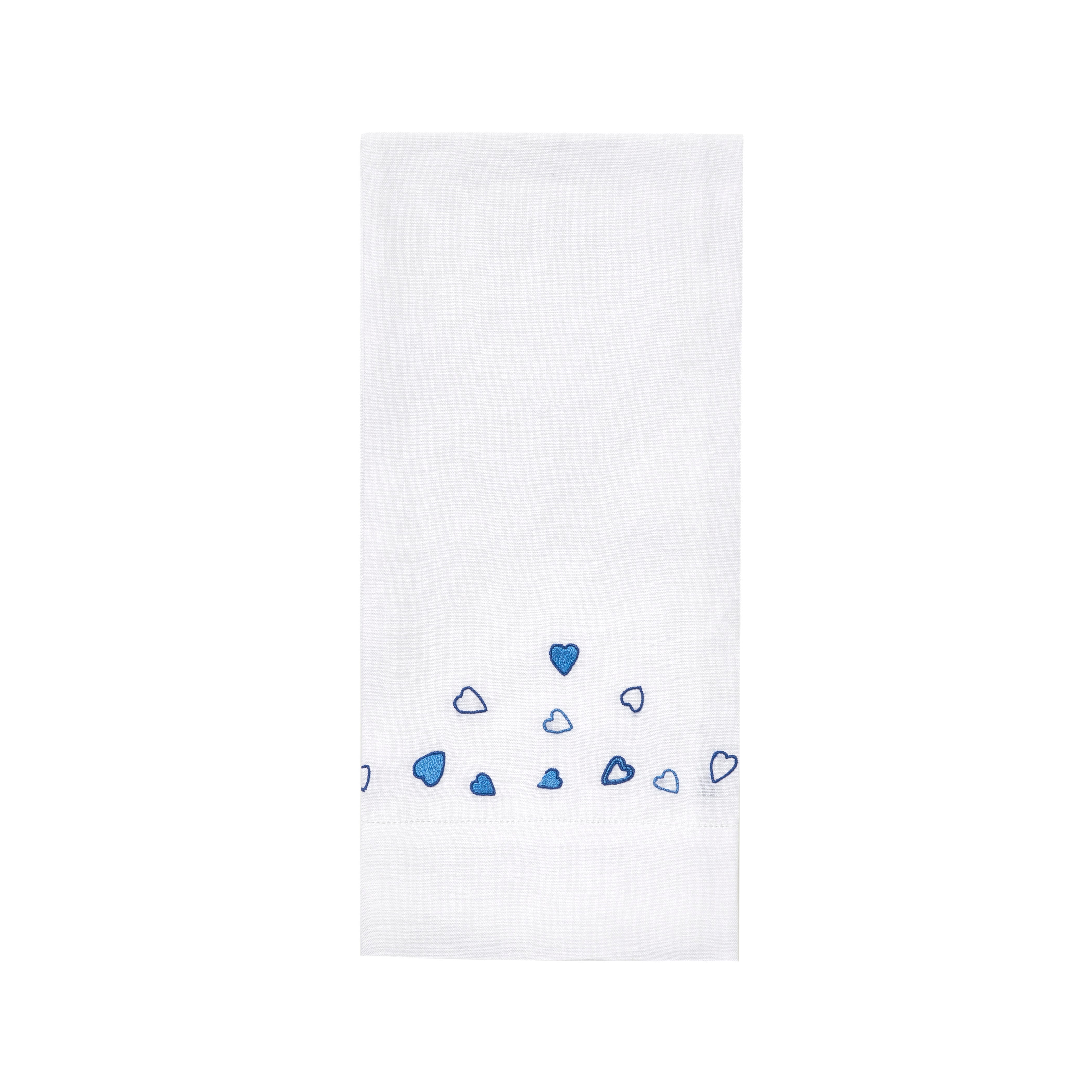 Coeurs Blue Emb. Guest Towels
