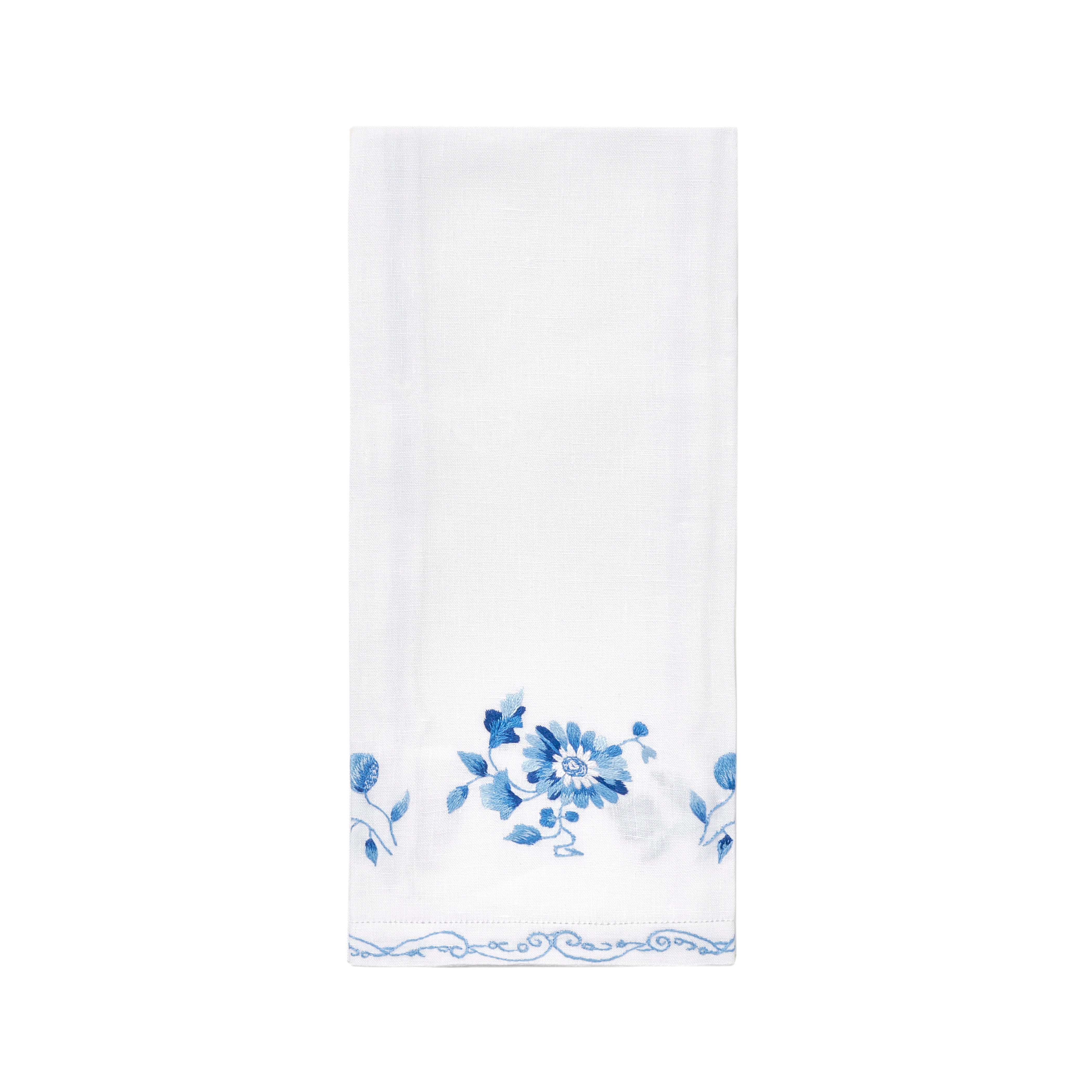 Mers de Chine Blue Emb. Guest Towels