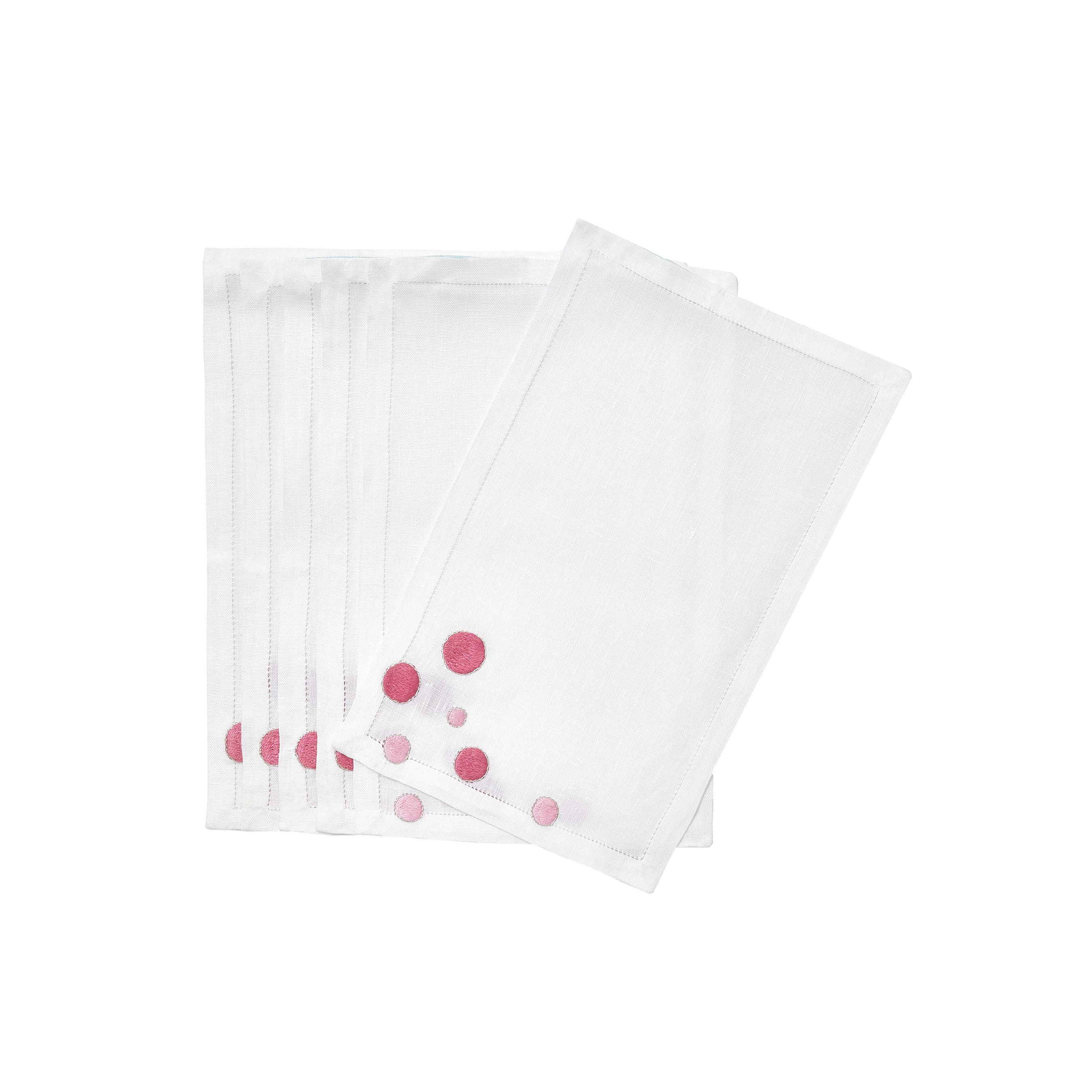 Confettis Pink Emb. Cocktail Napkin Sets